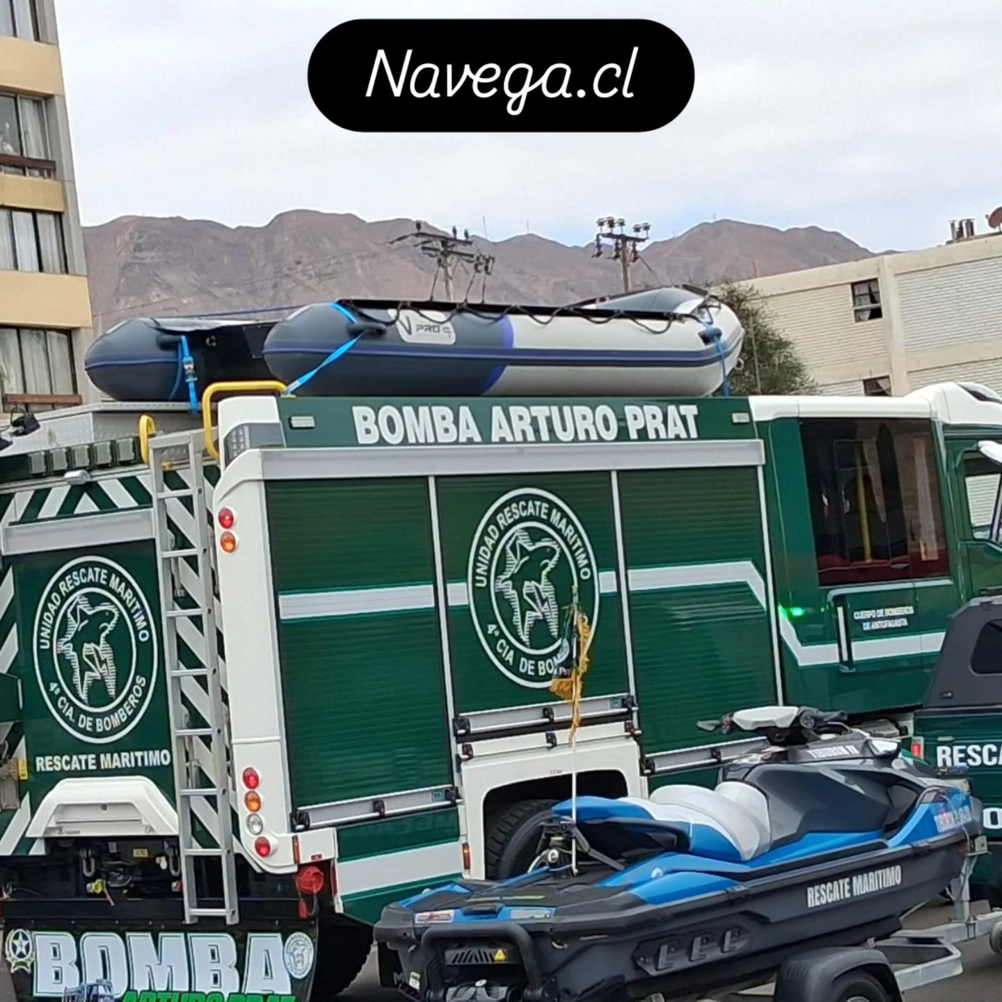 Bomberos de Chile GERSA | Bote y Motor | Kit especial configurado para rescates